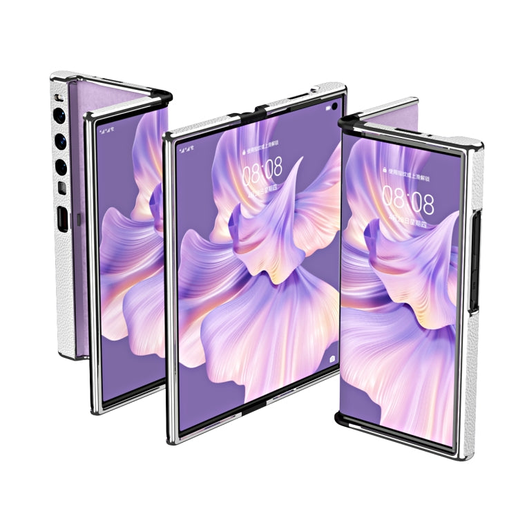 For Huawei Mate Xs 2 Ultra-thin Frame Paste Leather Shockproof Phone Case(White) - Huawei Cases by buy2fix | Online Shopping UK | buy2fix