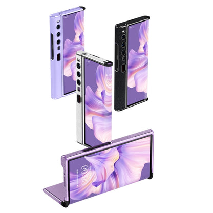 For Huawei Mate Xs 2 Ultra-thin Frame Paste Leather Shockproof Phone Case(Purple) - Huawei Cases by buy2fix | Online Shopping UK | buy2fix