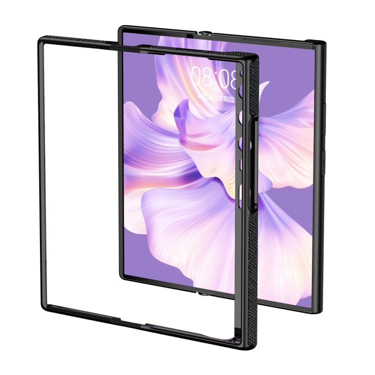 For Huawei Mate Xs 2 Ultra-thin Frame Paste Leather Shockproof Phone Case(Purple) - Huawei Cases by buy2fix | Online Shopping UK | buy2fix