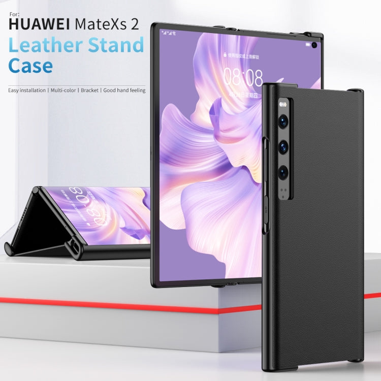 For Huawei Mate Xs 2 Leather Shockproof Phone Case With Holder(Purple) - Huawei Cases by buy2fix | Online Shopping UK | buy2fix