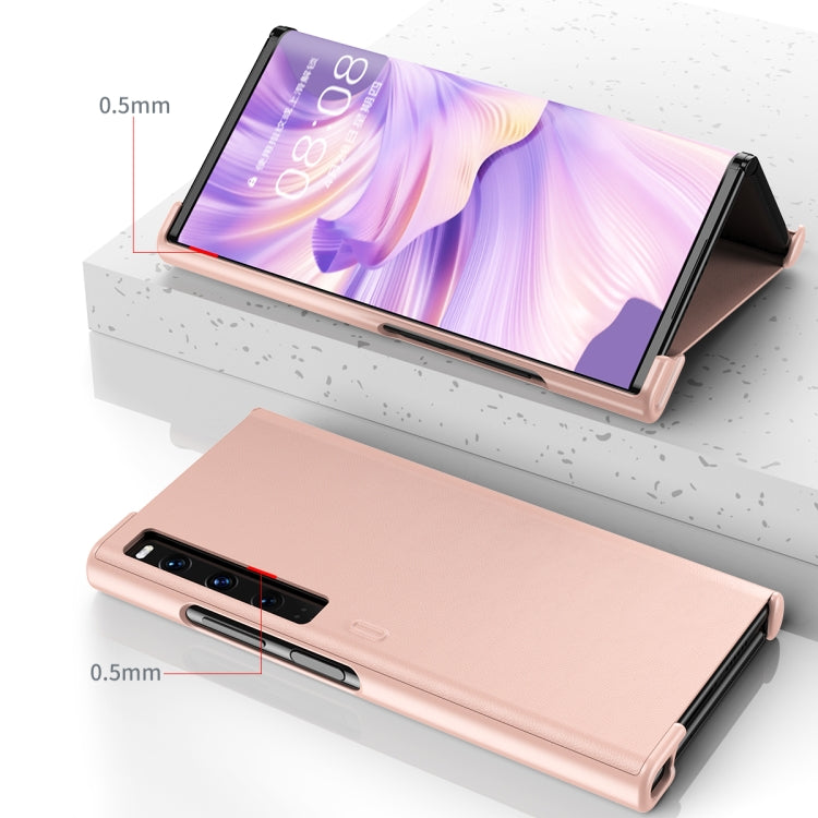 For Huawei Mate Xs 2 Leather Shockproof Phone Case With Holder(Pink) - Huawei Cases by buy2fix | Online Shopping UK | buy2fix