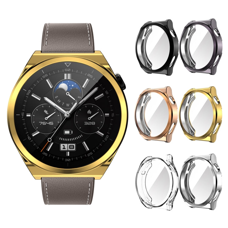 For Huawei Watch GT3 Pro 43mm Electroplating Full Coverage TPU Watch Case(Black) - Watch Cases by buy2fix | Online Shopping UK | buy2fix