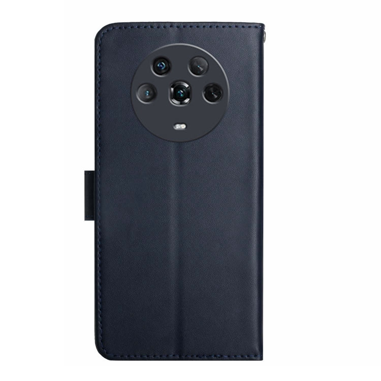 For Honor Magic4 Genuine Leather Fingerprint-proof Horizontal Flip Phone Case(Blue) - Honor Cases by buy2fix | Online Shopping UK | buy2fix
