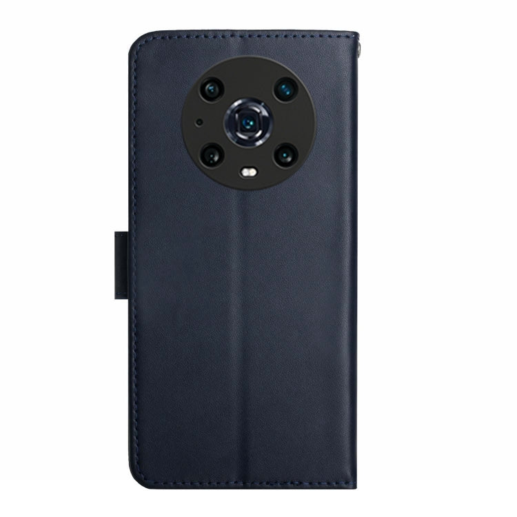 For Honor Magic4 Pro Genuine Leather Fingerprint-proof Horizontal Flip Phone Case(Blue) - Honor Cases by buy2fix | Online Shopping UK | buy2fix