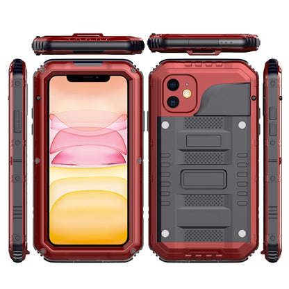 For iPhone 11 Dustproof Shockproof Waterproof Silicone + Metal Protective Case(Red) - iPhone 11 Cases by buy2fix | Online Shopping UK | buy2fix