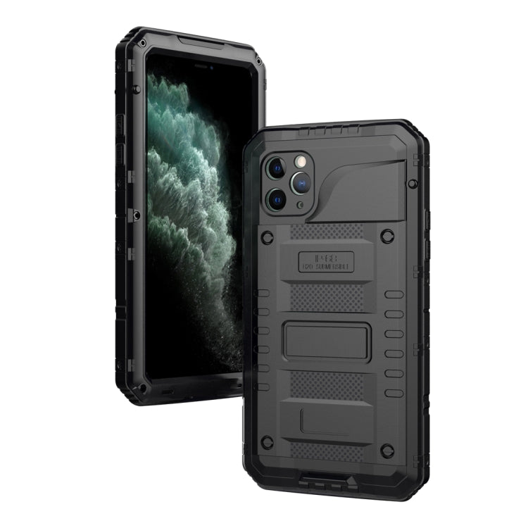 For iPhone 11 Pro Max Dustproof Shockproof Waterproof Silicone + Metal Protective Case(Black) - iPhone 11 Pro Max Cases by buy2fix | Online Shopping UK | buy2fix