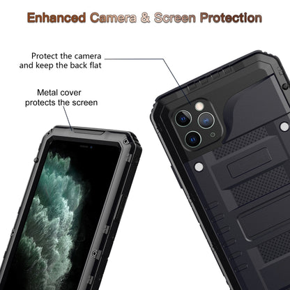 For iPhone 11 Pro Max Dustproof Shockproof Waterproof Silicone + Metal Protective Case(Black) - iPhone 11 Pro Max Cases by buy2fix | Online Shopping UK | buy2fix