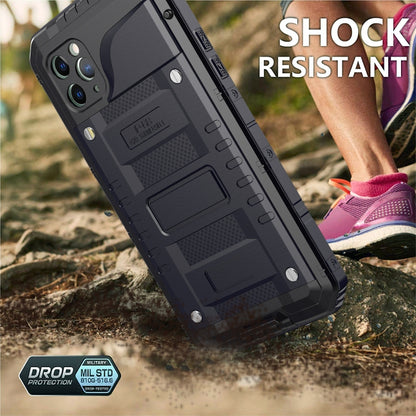 For iPhone 11 Pro Max Dustproof Shockproof Waterproof Silicone + Metal Protective Case(Black) - iPhone 11 Pro Max Cases by buy2fix | Online Shopping UK | buy2fix