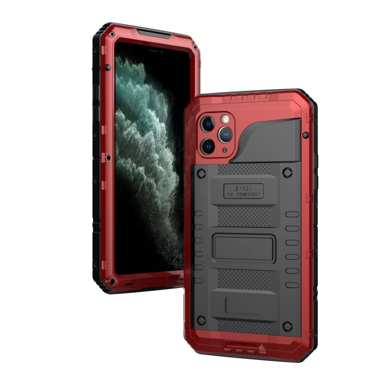 For iPhone 11 Pro Max Dustproof Shockproof Waterproof Silicone + Metal Protective Case(Red) - iPhone 11 Pro Max Cases by buy2fix | Online Shopping UK | buy2fix
