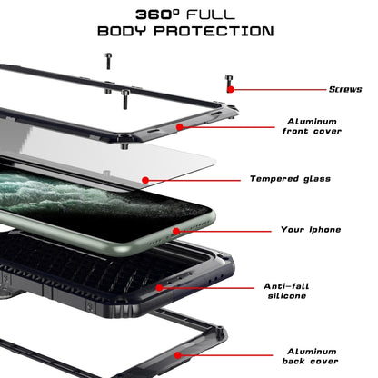 For iPhone 11 Pro Max Dustproof Shockproof Waterproof Silicone + Metal Protective Case(Red) - iPhone 11 Pro Max Cases by buy2fix | Online Shopping UK | buy2fix