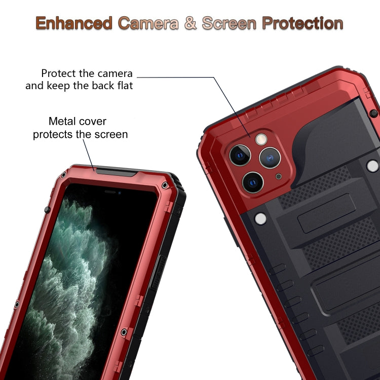 For iPhone 11 Pro Max Dustproof Shockproof Waterproof Silicone + Metal Protective Case(Red) - iPhone 11 Pro Max Cases by buy2fix | Online Shopping UK | buy2fix