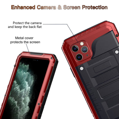 For iPhone 11 Pro Max Dustproof Shockproof Waterproof Silicone + Metal Protective Case(Red) - iPhone 11 Pro Max Cases by buy2fix | Online Shopping UK | buy2fix