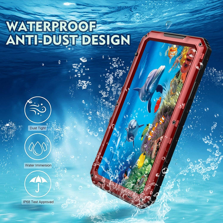 For iPhone 11 Pro Max Dustproof Shockproof Waterproof Silicone + Metal Protective Case(Red) - iPhone 11 Pro Max Cases by buy2fix | Online Shopping UK | buy2fix