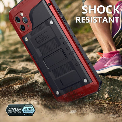 For iPhone 11 Pro Max Dustproof Shockproof Waterproof Silicone + Metal Protective Case(Red) - iPhone 11 Pro Max Cases by buy2fix | Online Shopping UK | buy2fix