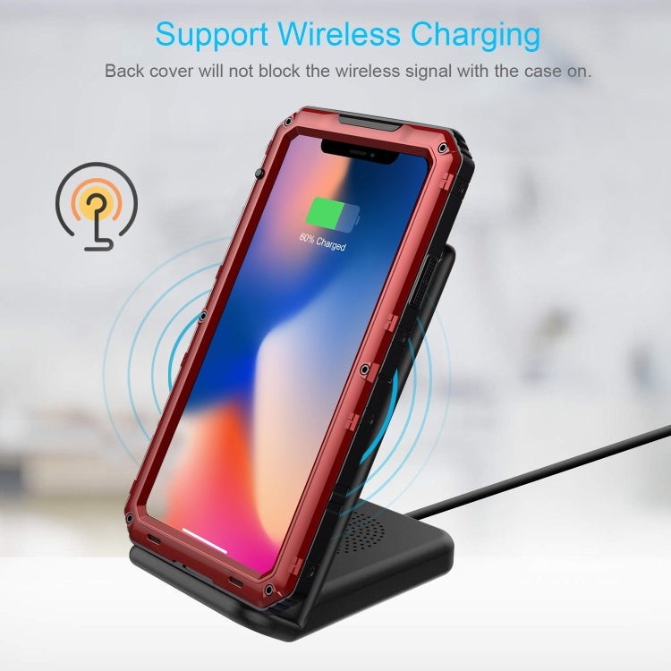 For iPhone 11 Pro Max Dustproof Shockproof Waterproof Silicone + Metal Protective Case(Red) - iPhone 11 Pro Max Cases by buy2fix | Online Shopping UK | buy2fix