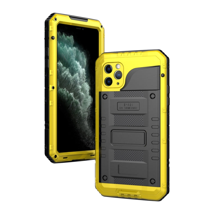 For iPhone 11 Pro Max Dustproof Shockproof Waterproof Silicone + Metal Protective Case(Yellow) - iPhone 11 Pro Max Cases by buy2fix | Online Shopping UK | buy2fix