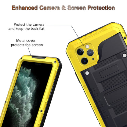For iPhone 11 Pro Max Dustproof Shockproof Waterproof Silicone + Metal Protective Case(Yellow) - iPhone 11 Pro Max Cases by buy2fix | Online Shopping UK | buy2fix