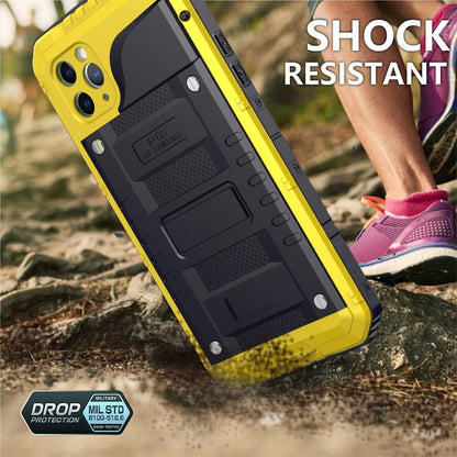 For iPhone 11 Pro Max Dustproof Shockproof Waterproof Silicone + Metal Protective Case(Yellow) - iPhone 11 Pro Max Cases by buy2fix | Online Shopping UK | buy2fix