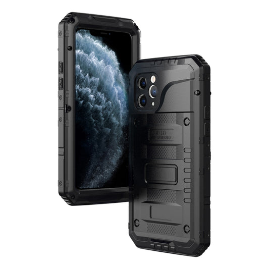 For iPhone 11 Pro Dustproof Shockproof Waterproof Silicone + Metal Protective Case(Black) - iPhone 11 Pro Cases by buy2fix | Online Shopping UK | buy2fix