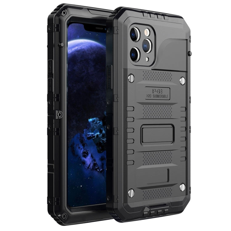For iPhone 11 Pro Dustproof Shockproof Waterproof Silicone + Metal Protective Case(Black) - iPhone 11 Pro Cases by buy2fix | Online Shopping UK | buy2fix