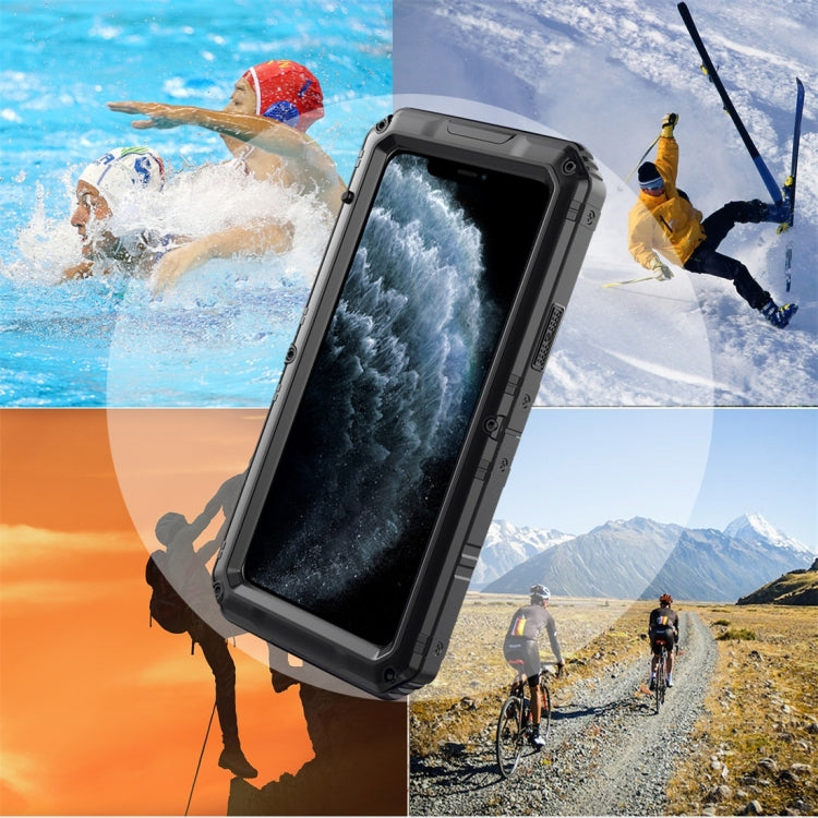 For iPhone 11 Pro Dustproof Shockproof Waterproof Silicone + Metal Protective Case(Black) - iPhone 11 Pro Cases by buy2fix | Online Shopping UK | buy2fix