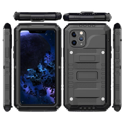 For iPhone 11 Pro Dustproof Shockproof Waterproof Silicone + Metal Protective Case(Black) - iPhone 11 Pro Cases by buy2fix | Online Shopping UK | buy2fix
