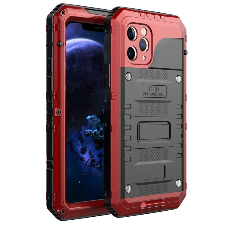For iPhone 11 Pro Dustproof Shockproof Waterproof Silicone + Metal Protective Case(Red) - iPhone 11 Pro Cases by buy2fix | Online Shopping UK | buy2fix
