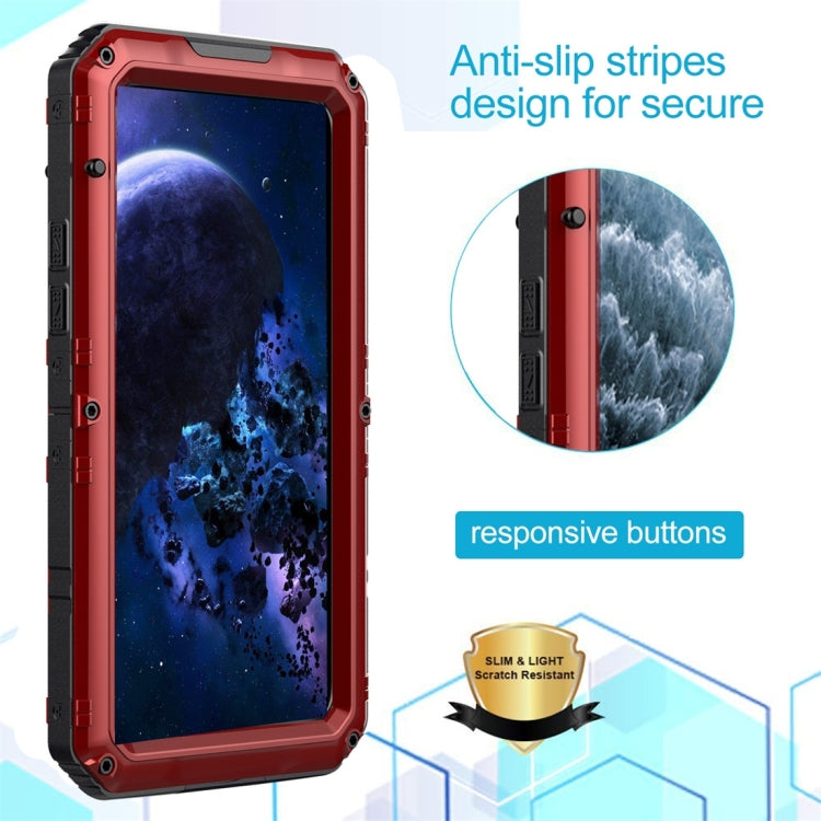 For iPhone 11 Pro Dustproof Shockproof Waterproof Silicone + Metal Protective Case(Red) - iPhone 11 Pro Cases by buy2fix | Online Shopping UK | buy2fix
