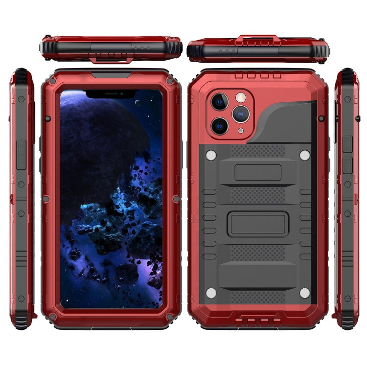 For iPhone 11 Pro Dustproof Shockproof Waterproof Silicone + Metal Protective Case(Red) - iPhone 11 Pro Cases by buy2fix | Online Shopping UK | buy2fix