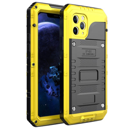 For iPhone 11 Pro Dustproof Shockproof Waterproof Silicone + Metal Protective Case(Yellow) - iPhone 11 Pro Cases by buy2fix | Online Shopping UK | buy2fix