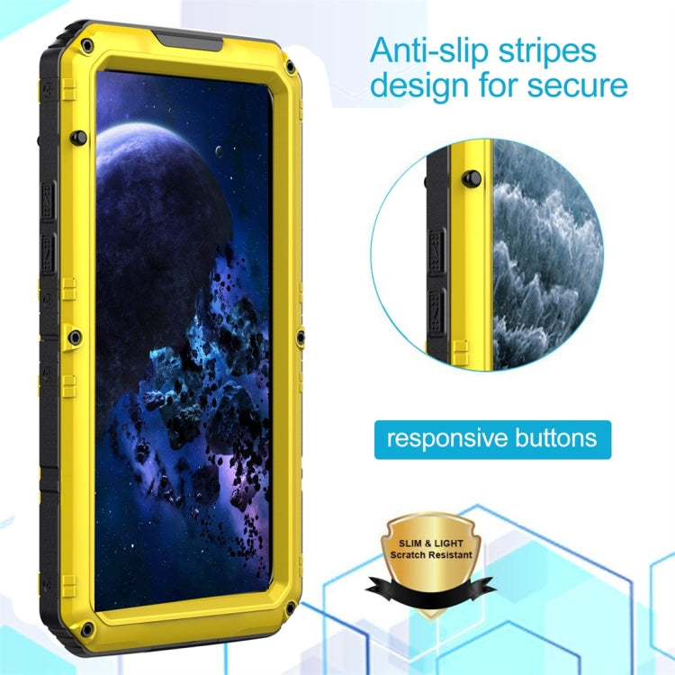 For iPhone 11 Pro Dustproof Shockproof Waterproof Silicone + Metal Protective Case(Yellow) - iPhone 11 Pro Cases by buy2fix | Online Shopping UK | buy2fix