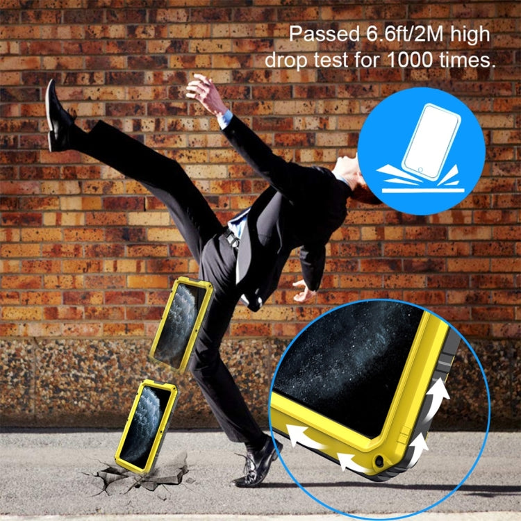 For iPhone 11 Pro Dustproof Shockproof Waterproof Silicone + Metal Protective Case(Yellow) - iPhone 11 Pro Cases by buy2fix | Online Shopping UK | buy2fix