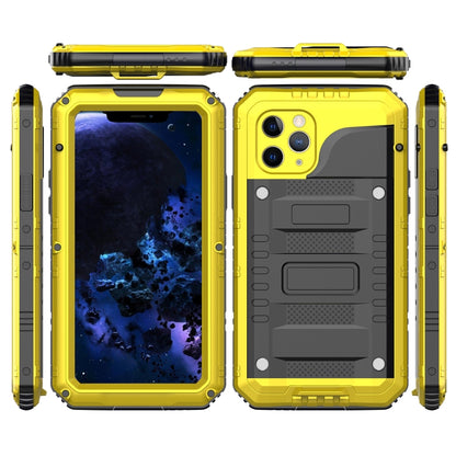 For iPhone 11 Pro Dustproof Shockproof Waterproof Silicone + Metal Protective Case(Yellow) - iPhone 11 Pro Cases by buy2fix | Online Shopping UK | buy2fix