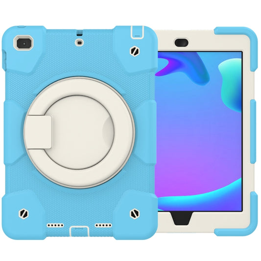For iPad 9.7 2018 Silicone + PC Full Body Protection Tablet Case With Holder & Strap(Sky Blue) - iPad 9.7 (2018) & (2017) Cases by buy2fix | Online Shopping UK | buy2fix