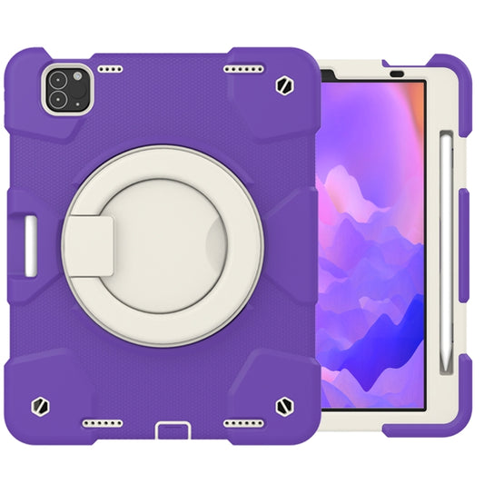 For iPad Pro 11 2020/Pro 11 2018/Air 2020/Air 2022 Silicone + PC Full Body Protection Tablet Case With Holder & Strap(Dark Purple) - iPad Air (2022) / (2020) 10.9 Cases by buy2fix | Online Shopping UK | buy2fix