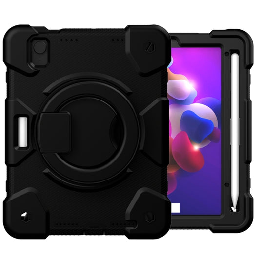 For iPad mini 2021 Silicone + PC Full Body Protection Tablet Case With Holder & Strap(Black) - iPad mini 6 Cases by buy2fix | Online Shopping UK | buy2fix
