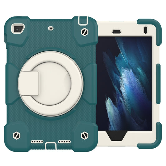 For iPad mini 4 2015/mini 2019 Silicone + PC Full Body Protection Tablet Case With Holder & Strap(Dark Green) - iPad mini (2019) / mini 5 Cases by buy2fix | Online Shopping UK | buy2fix