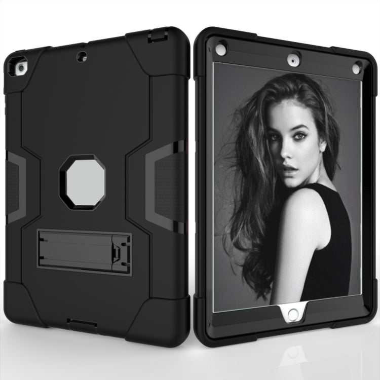 For iPad 4 / 3 / 2 Silicone + PC Protective Case with Stand(Black + Grey) - iPad 4 & 3 & 2 Cases by buy2fix | Online Shopping UK | buy2fix