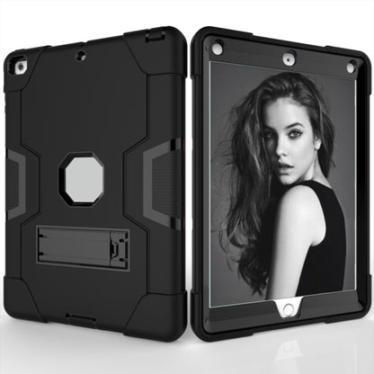 For iPad 4 / 3 / 2 Silicone + PC Protective Case with Stand(Black + Grey) - iPad 4 & 3 & 2 Cases by buy2fix | Online Shopping UK | buy2fix