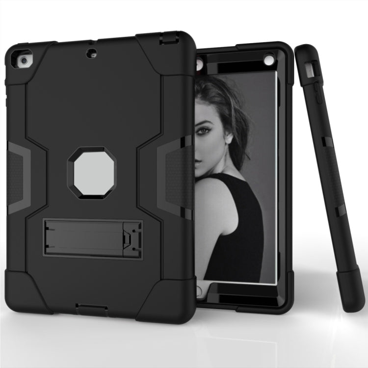 For iPad 4 / 3 / 2 Silicone + PC Protective Case with Stand(Black + Grey) - iPad 4 & 3 & 2 Cases by buy2fix | Online Shopping UK | buy2fix
