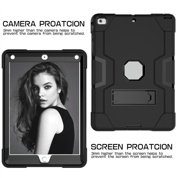 For iPad 4 / 3 / 2 Silicone + PC Protective Case with Stand(Black + Grey) - iPad 4 & 3 & 2 Cases by buy2fix | Online Shopping UK | buy2fix