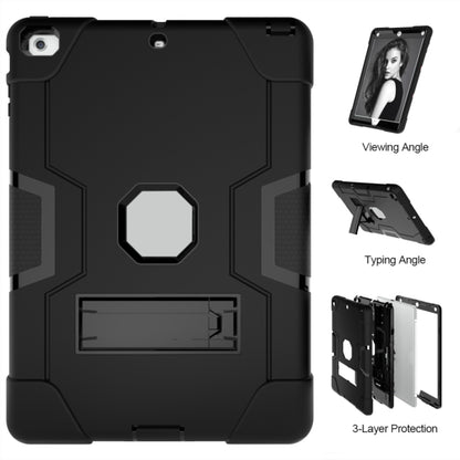 For iPad 4 / 3 / 2 Silicone + PC Protective Case with Stand(Black + Grey) - iPad 4 & 3 & 2 Cases by buy2fix | Online Shopping UK | buy2fix