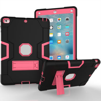 For iPad 4 / 3 / 2 Silicone + PC Protective Case with Stand(Black + Pink) - iPad 4 & 3 & 2 Cases by buy2fix | Online Shopping UK | buy2fix
