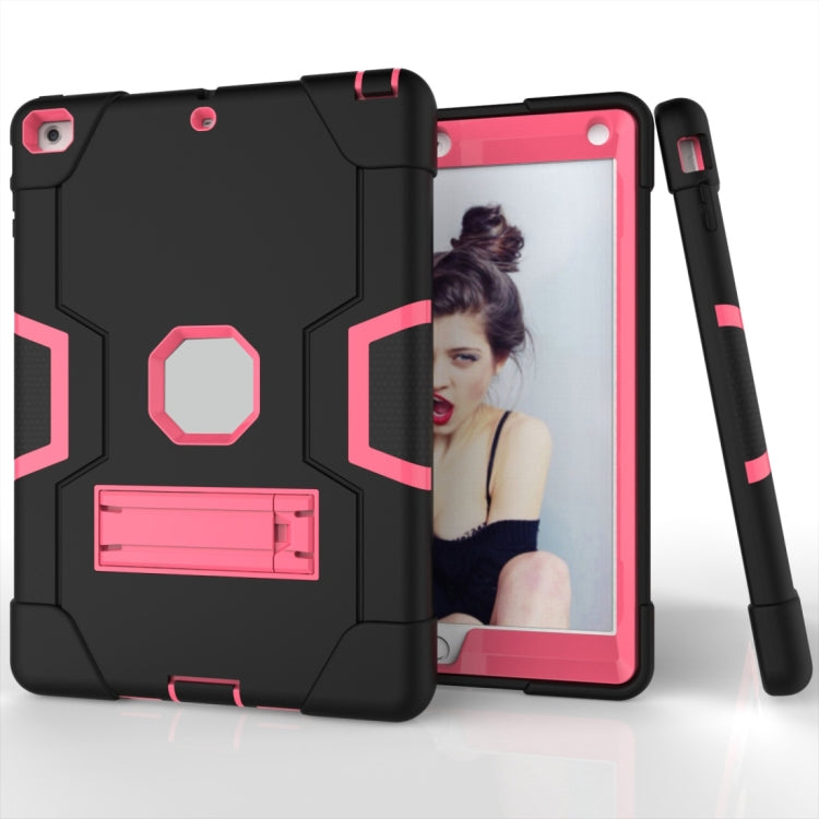 For iPad 4 / 3 / 2 Silicone + PC Protective Case with Stand(Black + Pink) - iPad 4 & 3 & 2 Cases by buy2fix | Online Shopping UK | buy2fix