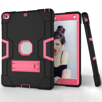 For iPad 4 / 3 / 2 Silicone + PC Protective Case with Stand(Black + Pink) - iPad 4 & 3 & 2 Cases by buy2fix | Online Shopping UK | buy2fix