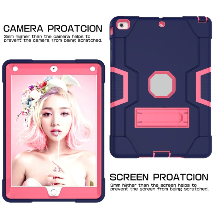 For iPad 4 / 3 / 2 Silicone + PC Protective Case with Stand(Blue + Pink) - iPad 4 & 3 & 2 Cases by buy2fix | Online Shopping UK | buy2fix