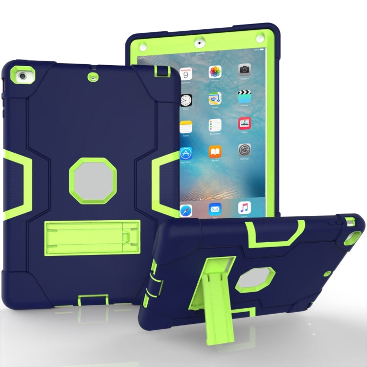 For iPad 4 / 3 / 2 Silicone + PC Protective Case with Stand(Blue + Green) - iPad 4 & 3 & 2 Cases by buy2fix | Online Shopping UK | buy2fix