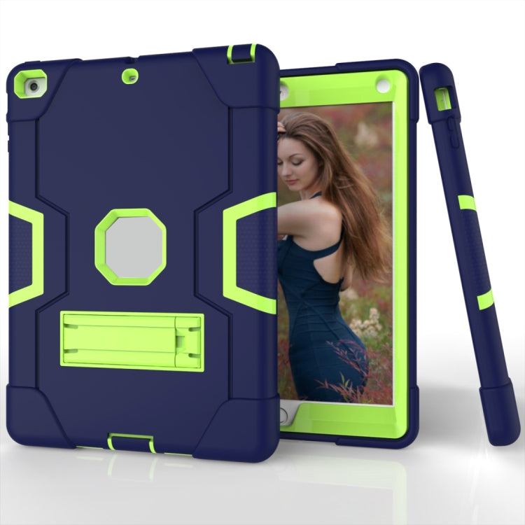 For iPad 4 / 3 / 2 Silicone + PC Protective Case with Stand(Blue + Green) - iPad 4 & 3 & 2 Cases by buy2fix | Online Shopping UK | buy2fix