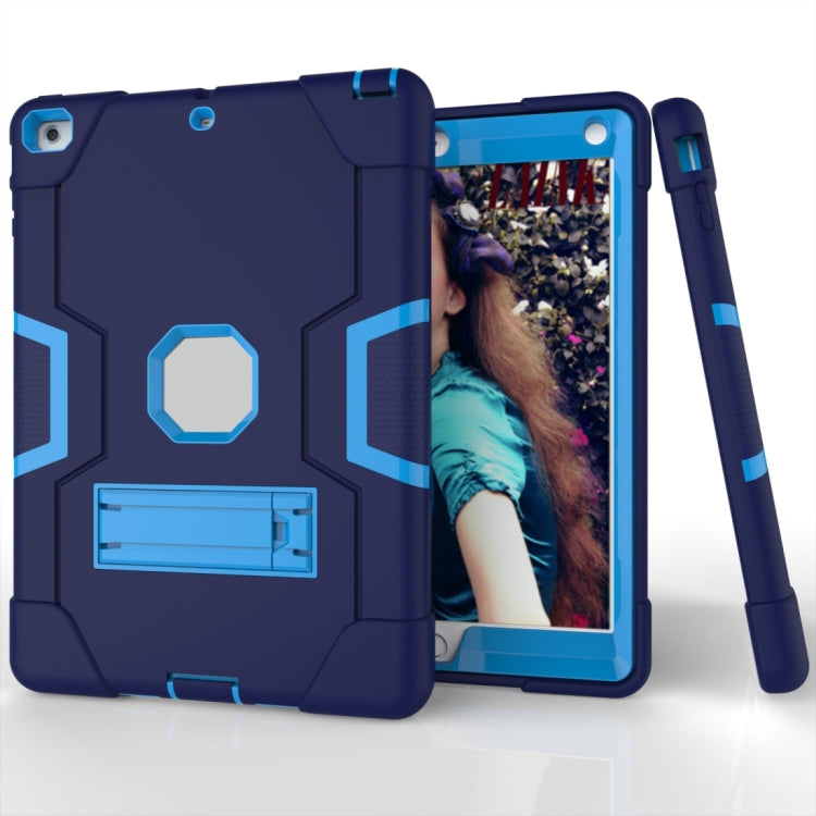 For iPad 4 / 3 / 2 Silicone + PC Protective Case with Stand(Light Blue + Dark Blue) - iPad 4 & 3 & 2 Cases by buy2fix | Online Shopping UK | buy2fix