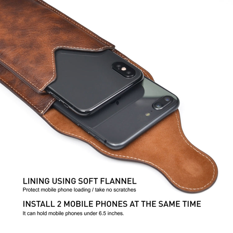 Outdoor Mountaineering Double-layer Phone Hanging Pocket for 6.5 inch Phone(Wine Red) - More iPhone Cases by buy2fix | Online Shopping UK | buy2fix